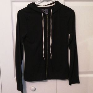 Junior's Black Zip up lightweight hoodie jacket